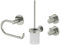 Lenz Bad-Accessoire-Set NOA in Nickel – 4-teilig – Toilettenpapierhalter, WC-Bürstengarnitur und Zwei Handtuchhaken – Zum Kleben oder Bohren – Mit Anti-Fingerabdruck Oberfläche – 4690022