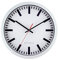 Funk-Wanduhr im Bahnhof-Style, weiß, Gehäusedurchmesser 30 cm, automatische Sommer- und Winterzeit, rote Sekunde