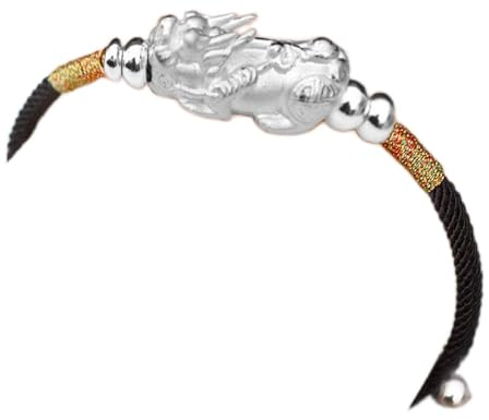 Feng Shui Reichtum Armband zum Schutz Sterling Silber Vergoldet Pixiu Pi Yao Armband Verstellbar Anziehen Reichtum Glück Abwehren böse Geister