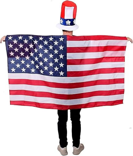 Umhang mit USA-Flagge, tragbar, für Sportveranstaltungen und nationale Tage (3 Stück)