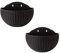 RTWAY Lot de 2 pots de fleurs à suspendre, imitation rotin, style européen, demi-rond, pour clôture, porche, jardin, balcon