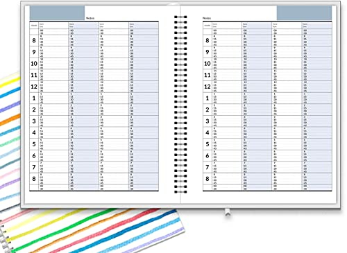 Undatiertes Terminbuch, Terminplaner, Planer von StriveZen, 2021 2022, 4-Spalten-Planer, täglich, stündlich, 15 Minuten-Schritte, Notizbuch-Planung, 17.8 x 21.3 cm, 128 Seiten, laminierter Einband
