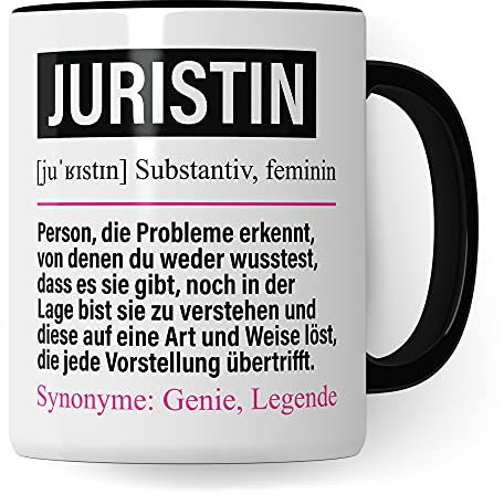 Juristin Tasse à café humoristique Juristin Cadeau Juristin Jura Idée cadeau Tasse à café Tasse à thé