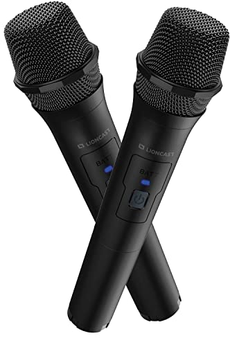 Lioncast® Microfono Bluetooth senza fili [Set da 2] - compatibile con PS5 / PS4, PC, XBOX, Wii, Nintendo Switch - Set di microfoni wireless per Singstar, Lets Sing & Karaoke