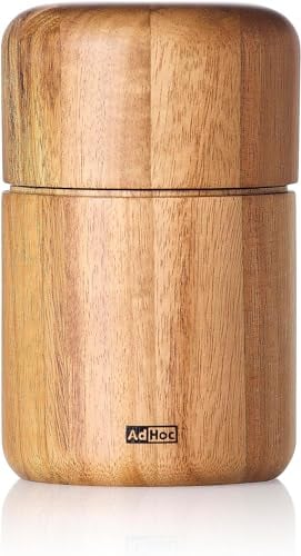 AdHoc SF11 Leinsamen- und Sesammühle Seedo | Hochwertige Gewürzmühle aus Akazienholz mit PolyCut Präzisions-Mahlwerk | Ideal für Leinsamen, Sesam, Hirse, Quinoa uvm. – Perfekt für Superfoods