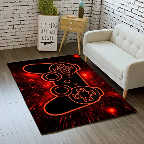Gaming Rugs for Bedroom Boys Living Room Gamer Gamepad Red Carpets Floor Mat Player Indoor Mats Gaming Art Design Home Decor Crystal Doormat Yoga Mats 2'x3'
