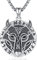 Wikinger Wolf Halskette für Herren Männer Wolf Anhänger Kette Silber 925 Wikinger Fenrir Kette mit Runen Witcher Kette Wolf Schmuck Original für Männer Herren