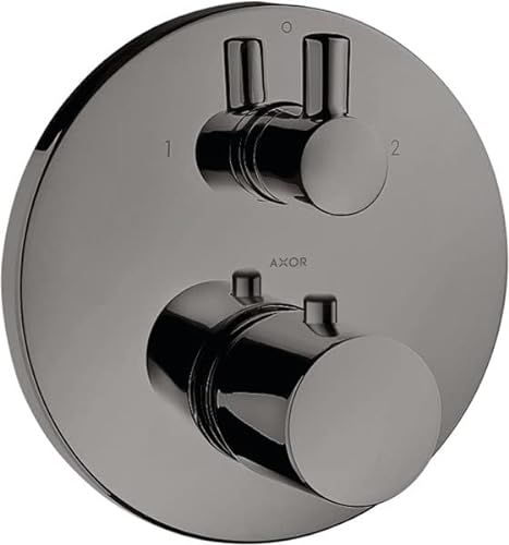 hansgrohe AXOR Uno² Thermostat Unterputz mit Ab- und Umstellventil, 2 Verbraucher, 38720330, Farbe: Polished Black Chrome