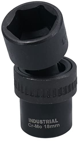 18mm 3/8in Drive Universal Swivel Wobble Metric Impact Shallow Socket