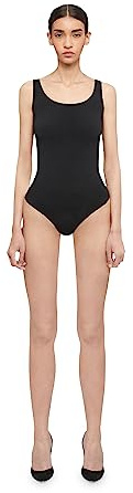 Wolford Jamaika Body für Damen, ärmellos, blickdicht, Rundstrickmaterial, glänzendes Finish, feiner Saum, brasilianischer Schnitt, Schwarz, S