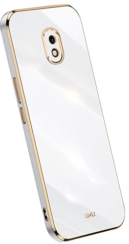 RankOne Hülle ist geeignet für Samsung Galaxy J3 2017 (5 Inches), Galvanikrahmen Silikon Handyhülle - Weiß