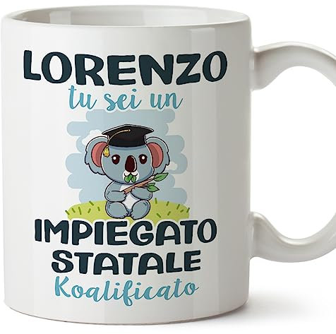MUGFFINS Tazas Personalizadas para FUNCIONARIO - En Italiano - Koalificati Personalizzati - 11 oz / 330 ml - Regalo Personalizable original y divertido
