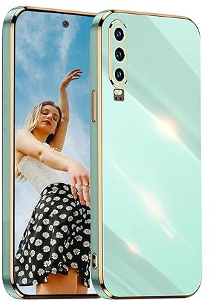 Kaywzo Hülle für Huawei P30 Pro,TPU Galvanisiertes Stoßfeste Handyhülle,Glänzend Spiegel Kratzfeste Schutzhülle,Ultra Dünn Silikon Cover Case,Grün