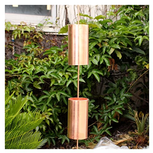 Kupfer-Regenketten für Fallrohre, Regenkette aus Kupfer für Dachrinnen für Starkregen, Überschwemmungskette, Tempelvilla, Regenkette, Führungskette, Dachrinnen-Fallrohrverlängerung (Farbe: Rosa)
