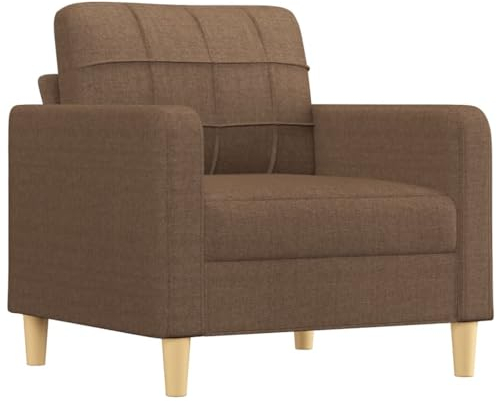 vidaXL Sofasessel, Sessel mit Metallgestell, Sofa für Wohnzimmer, Relaxsessel Fernsehsessel TV Sessel Polstersessel Stoffsofa, Braun Stoff