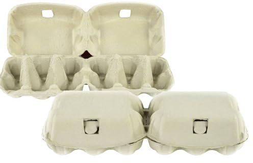 6er Eierschachteln 120 Stück aus Pappe, 2 x 6 Eier | für Eier der Klassen S, M und L | geeignet für Verpackungsmaschinen | Biologisch abbaurbare Eierpappen