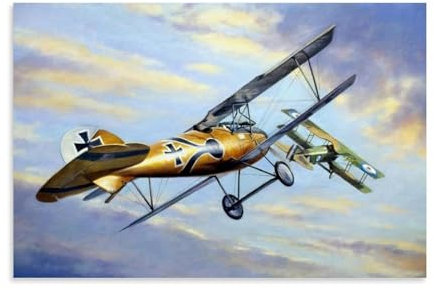 YBJDLO Vintage-Poster Kampfflugzeug aus dem Ersten Weltkrieg, Albatros DVa Jasta, 28 Zimmer, Wohnzimmer, Dekoration, moderne ästhetische Wandkunst, Geschenk für Freunde, Bett, ungerahmt, 20 x 30 cm