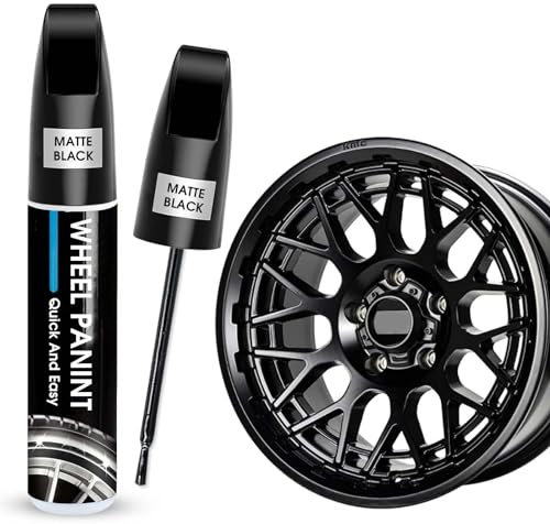 Matte Black Rim Touch Up Paint, Car Wheel Repair Kit, Brake Bubble, Quick and Easy Wheel Scratches Repair, Car Wheel Repair Rim Paint, Black Color Paint