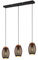 lightling 3-flammige Pendellampe Bill mit Holzakzenten, Höhe anpassbar, Deckenmontage, IP20 Indoor, exkl. 3 x E27 max. 28W, Ø 15 cm, Höhe 150 cm, Breite 71 cm, Metall, schwarz-gold
