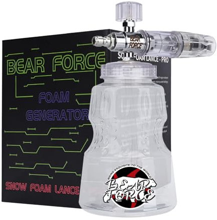 BEAR FORCE Pressure Washer Aluminium Foam Cannon Generator Snow Lance with 1/4 Quick Connector & 1.25mm & 1.10mm Orifice Nozzle for Portland, Husky, Ryobi, Greenworks