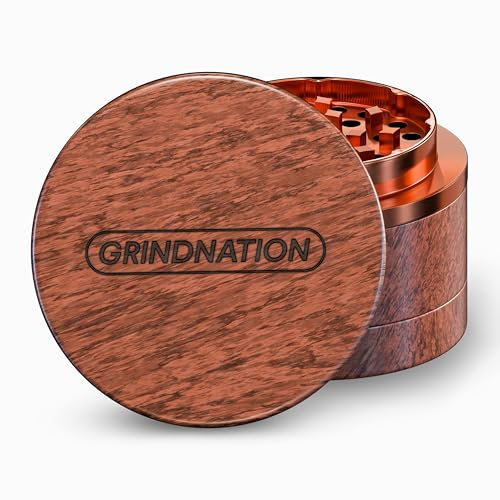 GRINDNATION Eschenholz Grinder | 60mm | Grinder aus Aluminium in Holz eingearbeitet | 4-teilig