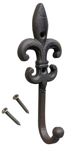 Haken Lilie Wandgarderobe Garderobe Wandhaken Gusseisen Antik Garderobenhaken braun (4)