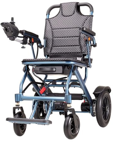 Elektrorollstuhl faltbar leicht – D04 Reiserollstuhl für Senioren, 500W Motor 20 km Reichweite, bis 150 kg belastbar, Transportrollstuhl Indoor Outdoor, elektromagnetische Bremse, pannensichere Reifen