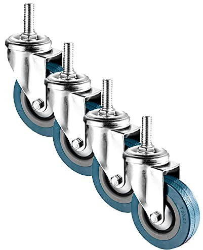 Aioneer 75 Mm Lenkrollen, Schwerlast 200 Kg, Mit Bremsen, M10/M12 Gewindewagen-Möbelrollen, 4Er-SetSwivel-M10*30