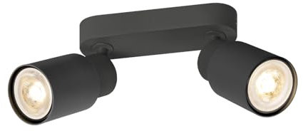 SLV PURI 2.0 Tube, Wand- und Deckenaufbauleuchte, long, 2 x max. 6 W GU10, schwarz