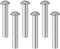 6 Pcs Flat Head Solid Rivet, Solid Aluminum Brazier Head Rivets, 50 x 6 mm Silver Tone Aluminum Rivets, for Shovel Spade Fork Rake Hoe Handle Repair, Household Industrial Garden Tool