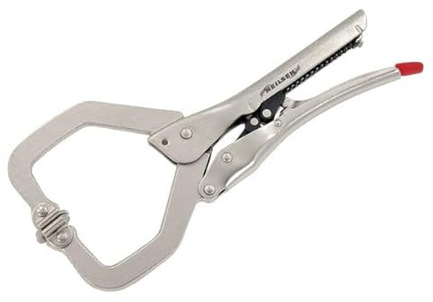 Neilsen CT6101 11 Self-Adjusting Locking Long Reach C-Clamp with Swivel Pads - Adjustable Jaw for Secure Grip, Zinc-Plated Steel for Longer Durability