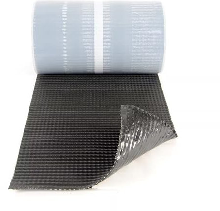 SILISTO GRID Wandanschlussband Anthrazit - 450mm & 1 Meter Länge - Butyl Dichtband, Wandanschlussprofil, Dachabdichtung, Kaminverkleidung, Dachfolie Wasserdicht, Witterungsschutz und UV-beständig