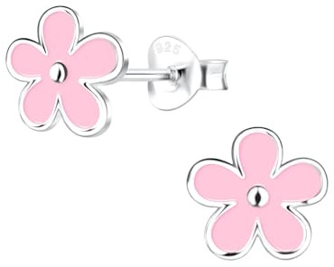 Monkimau Mädchen Ohrringe Blume | Ohrstecker aus 925 Sterling Silber | Kinderohrringe hypoallergen