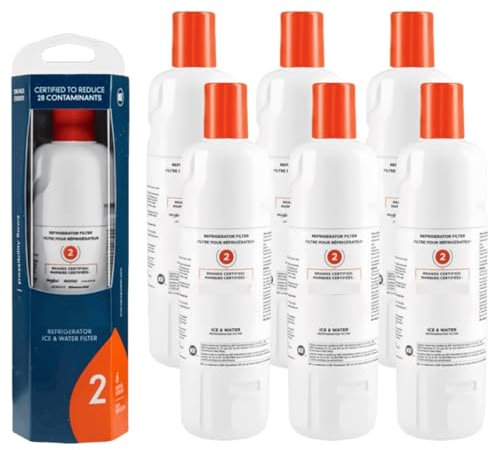 JKDND 6 Pc EDR2RXD1 Replacement Everydrop By Compatible With Whirlpool Ice And Water Refrigerator Filter 2 Replacement Cartridge Every 6 Months/200 Gallons