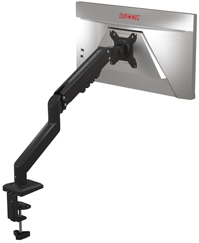 Duronic DM6A1 Dual Monitor Stand, Ergonomic Gas Powered Two 32” Monitor Arms Adjustable PC Desk Mount with VESA 75/100 Compatibility Computer Arm for Home Office Work