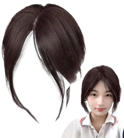 Topper, mittlere Hälfte, False Bangs, Fringe Topper, Mittelpark, Versorgung, Volumen, Geschwindigkeit, natürliches Aussehen, für Frauen, Reisen, Urlaub, Dating, Vac