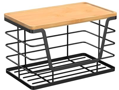 Stronrive Dispensador De Bolsas De Basura | Para Debajo Del Fregadero Con Tapa De Madera,Soporte Apilable de Pared para Bolsas de Basura en Lavandería, Despensa, Dormitorio, , Bajo Fregadero,