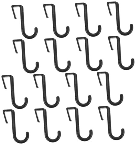16 Piezas, Ganchos para Rejilla de Horno Microondas de Plástico Negro | Estante Microondas, Uso Versátil y Resistente, Instalación Fácil y Ahorro de Espacio en Cocina