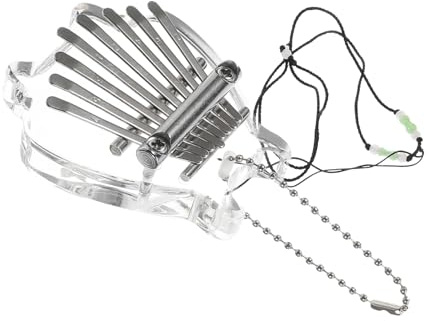 Kalimba Kleiner Daumenklavier 8-tasten Transparentes Kristall | Kristall Metall Polyester, 1 Satz mit Klarer Form, für Junge Mädchen und Musiker