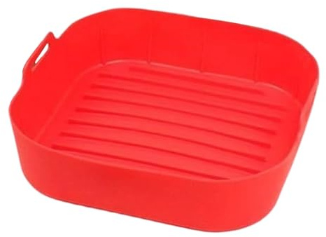 Air Fryer Liners, Silicone Sheets 3D Drain, Square Air Fryer Basket Inserts with Non-Stick Design, Airs Liners for Cooking Dishes Vegetable Pizza, Kitchen Accessories, Silicone Fryers for Home Oven