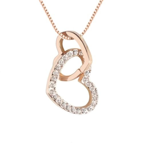 Quadiva E ! Collier 'Cœur', décorée de cristaux étincelants de Swarovski®, couleur: doré à l'or rose 18 carats