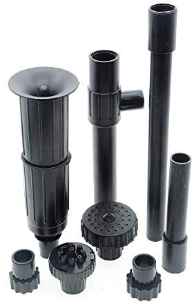 Saim Fountain Nozzle Kit Garden Pond Black Plastic Waterfall Nozzle Fountain Head Set 8 Pieces Nozzle Case