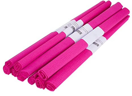 10er-Pack VBS Krepppapier ca. 50x200cm Rollen viele Farben Bastelpapier Papier Krepp Bastelkrepp Pink