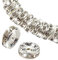 TOAOB 100 Piezas Rondelle Beads 8 mm Plata Brillante Cuentas espaciadoras de Cristal Redondos Sueltos Abalorios Espaciadores Rhinestone para Hacer Pulseras Collares Manualidades Joyería