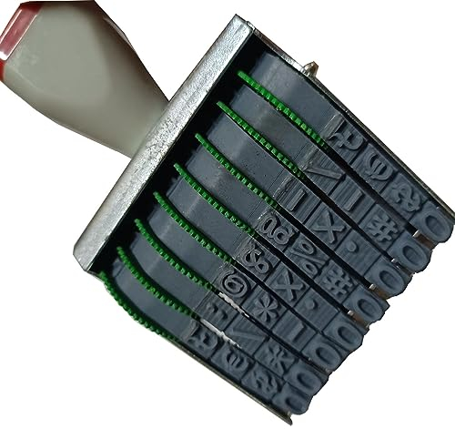 WANLIAN 7 mm 8 Band Gummi Nummerierungsstempel, veränderbar (0-9)10 Ziffern Zahlen und 3 zufälligen Zeichen, einstellbares digitaler Datum Stempel, Druckgröße 54x 7 mm,mehrfarbig