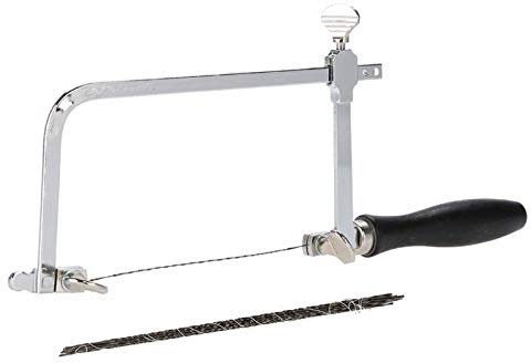 DIY verstellbare Griffsäge U Form mit 12 Stück Spiralsäge, Bügelsäge DIY Handwerkzeuge Sägebögen für Schmuckhandwerk, Obstbaumschnitt und andere(Säge + Klingen)