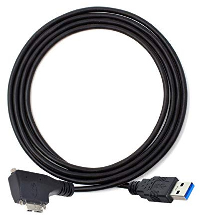 Cablecc - Cavo dati USB con doppia vite, angolo sinistro di 90 gradi, attacco micro USB a USB 3.0, per fotocamere industriali, 5 m