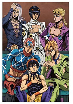 Anime JoJo's Bizarre Adventure Golden Wind 14 Leinwand-Poster, Wandkunst, Dekordruck, Gemälde für Wohnzimmer, Schlafzimmer, Dekoration, 30 x 45 cm, ohne Rahmen