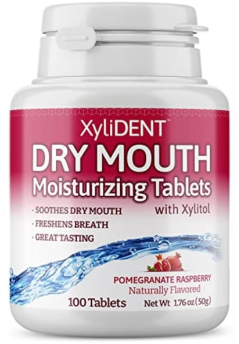 XyliDENT Xylitol-Tabletten für trockene Mundentlastung – stimuliert Speichel, erfrischt den Atem, reduziert Säureproduktion, schnell wirkend, erweiterte Entlastung, 100 Stück