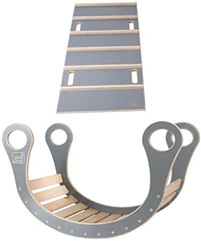 Good Wood Kletterbogen Mit Rutsche Leiter Set Aus Holz Kinder Klettergerüst Kletterdreiecck Grau